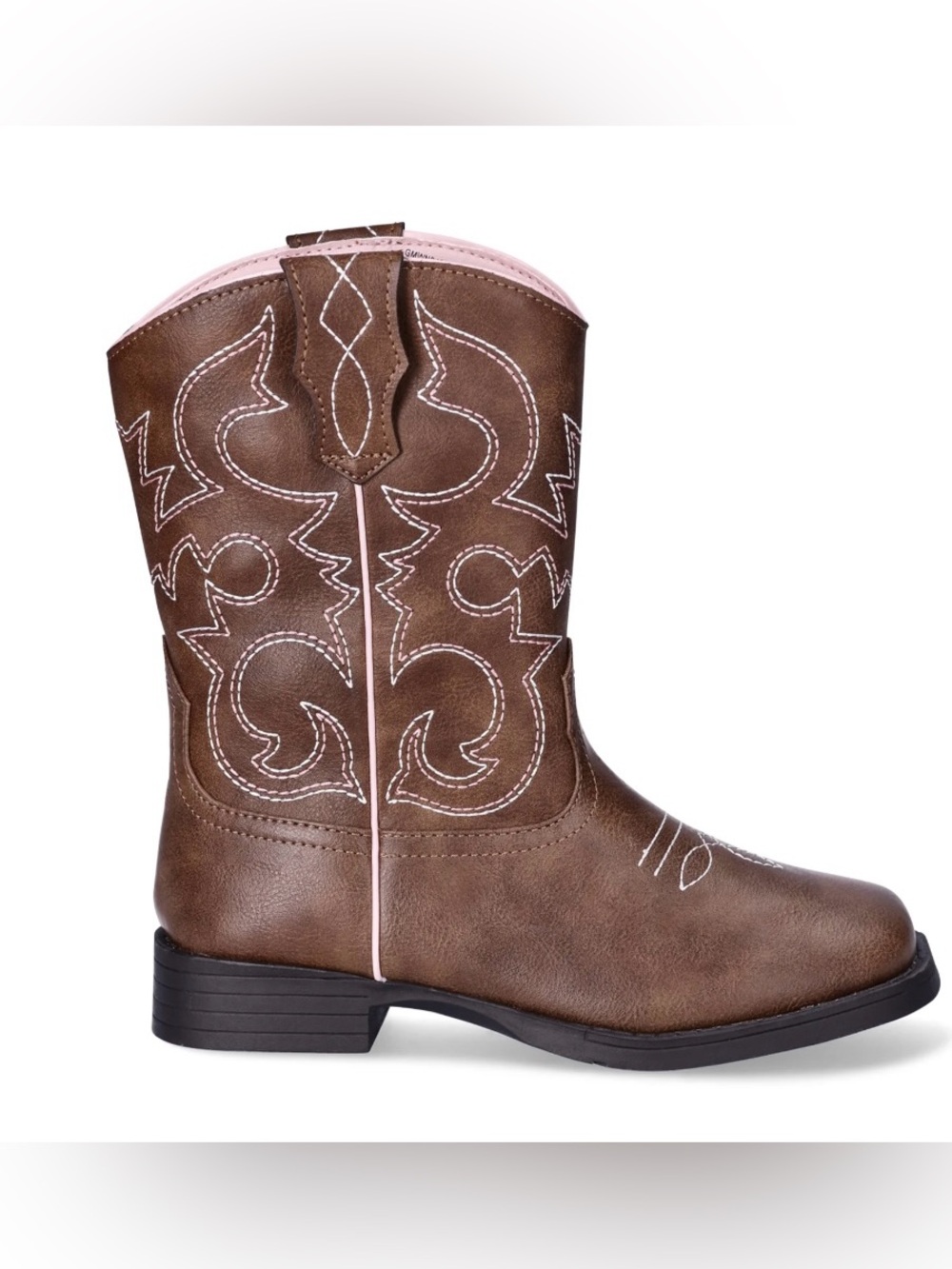 NWOT Wonder Nation Girls Brown Pink Western Cowgirl Cowboy Boots Size 1 - Picture 3 of 14